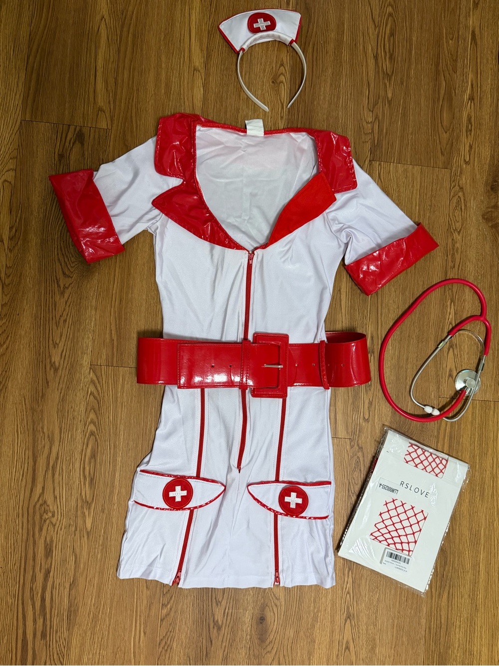 Party King Nurse Costume Set Women’s Size M Red White